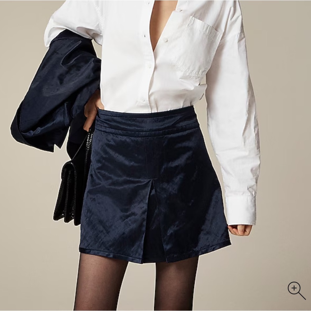 J. Crew Satin Navy Mini Skirt